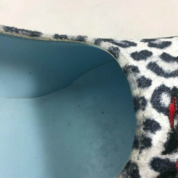 Rampage Asha Platform Block Heels Womens 7 M Gray Leopard Print Embroidered Rose - Picture 6 of 12